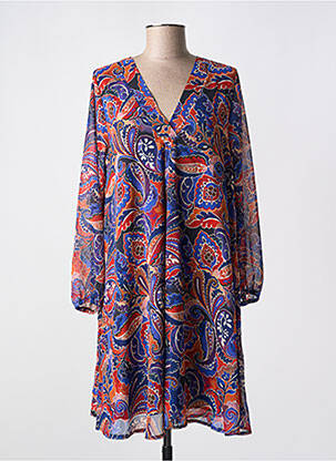 Rochie midi croială fluidă mâneci lungi albastru RUE DES ABBESSES femeie
