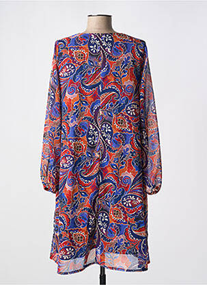 Rochie midi croială fluidă mâneci lungi albastru RUE DES ABBESSES femeie