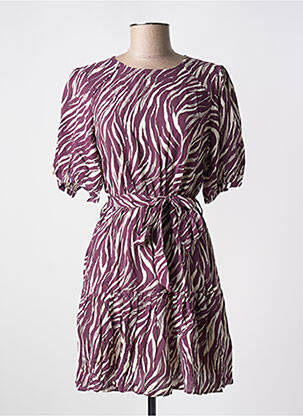 Rochie scurtă mâneci scurte mâneci scurte violet GRACE & MILA femeie