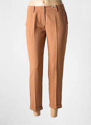Pantalon 7/8 închidere cu fermoar sub clapetă cu nasturi bej PAKO LITTO femeie