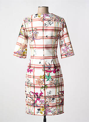 Rochie midi imprimeu floral mâneci scurte bej QUATTRO femeie