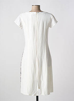 Rochie midi imprimeu fantezie mâneci scurte bej QUATTRO femeie