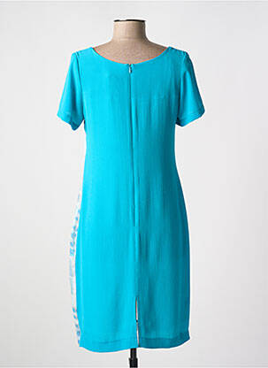 Rochie midi imprimeu fantezie mâneci scurte albastru QUATTRO femeie