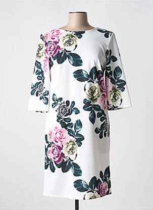 Rochie midi imprimeu floral mâneci scurte alb QUATTRO femeie