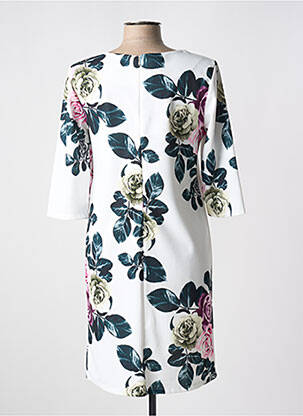 Rochie midi imprimeu floral mâneci scurte alb QUATTRO femeie
