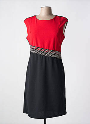 Rochie midi țesătură crep mâneci scurte roșu QUATTRO femeie