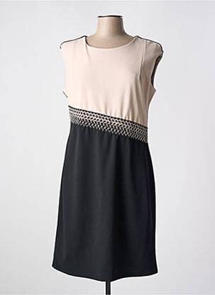 Rochie midi țesătură crep mâneci scurte bej QUATTRO femeie