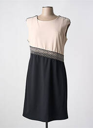 Rochie midi țesătură crep mâneci scurte bej QUATTRO femme