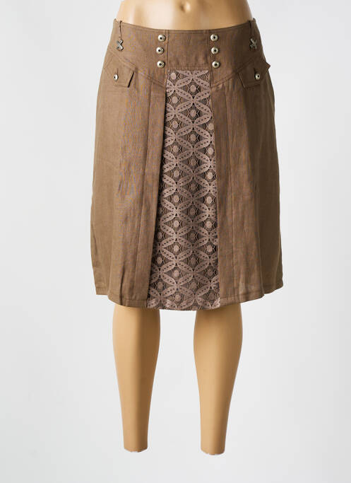 Fustă midi maro QUATTRO femeie