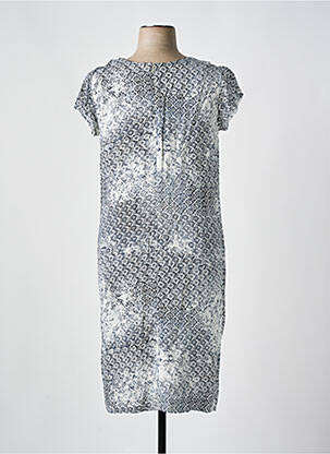 Rochie midi imprimeu fantezie mâneci scurte albastru QUATTRO femeie