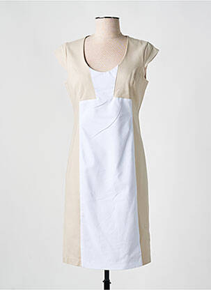 Rochie midi mâneci scurte mâneci scurte bej QUATTRO femeie