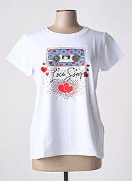 Tricou serigrafie cu strasuri mâneci scurte alb DIANA GALLESI femeie