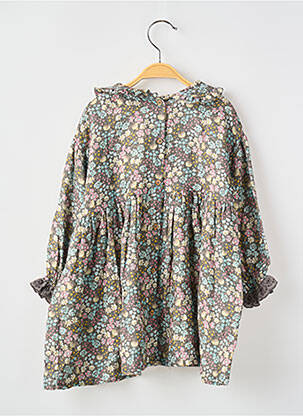 Rochie midi guler claudine mâneci lungi gri TOCOTO VINTAGE fată