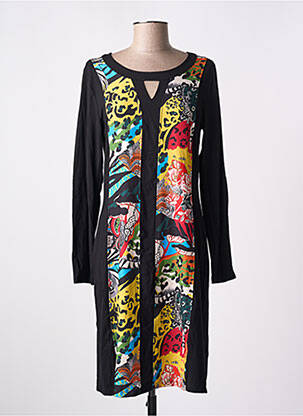 Rochie midi mâneci lungi mâneci lungi negru MALOKA femeie