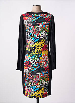 Rochie midi mâneci lungi mâneci lungi negru MALOKA femeie