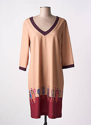 Rochie scurtă mâneci 3/4 mâneci 3/4 bej PAUL BRIAL femeie