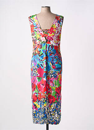 Rochie lungă imprimeu floral fără mâneci roșu MALOKA femeie