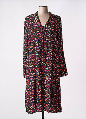 Rochie midi imprimeu floral mâneci lungi negru AGATHE & LOUISE femeie