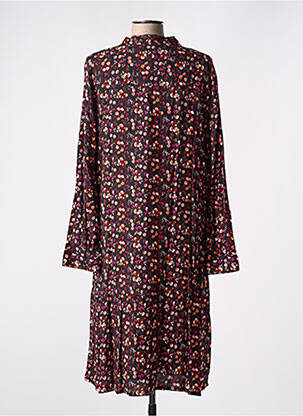 Rochie midi imprimeu floral mâneci lungi negru AGATHE & LOUISE femeie