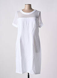 Rochie midi țesătură crep mâneci scurte alb PAUL BRIAL femme