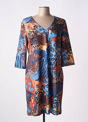 Rochie scurtă mâneci 3/4 mâneci 3/4 albastru PAUL BRIAL femeie