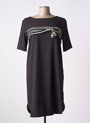 Rochie midi țesătură crep mâneci scurte negru PAUL BRIAL femeie