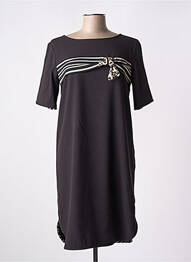 Rochie midi țesătură crep mâneci scurte negru PAUL BRIAL femeie