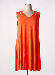 Rochie midi mâneci scurte mâneci scurte portocaliu MALOKA femeie