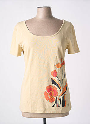 Tricou serigrafie mâneci scurte bej PAUL BRIAL femeie