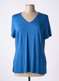 Tricou guler în v mâneci scurte albastru IMPULSION femme
