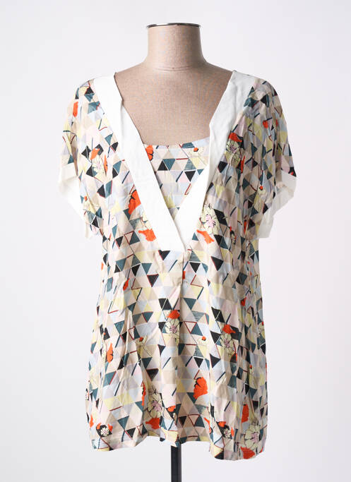 Tunică mâneci scurte bej MALOKA femeie