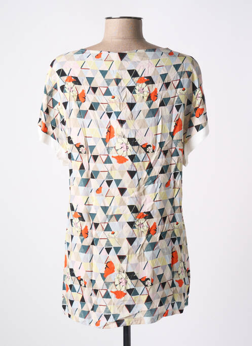 Tunică mâneci scurte bej MALOKA femeie