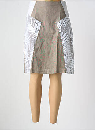 Fustă midi bej MALOKA femeie