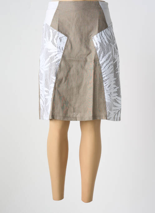 Fustă midi bej MALOKA femeie