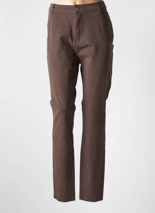 Blugi cu croială slim maro MARBLE femeie