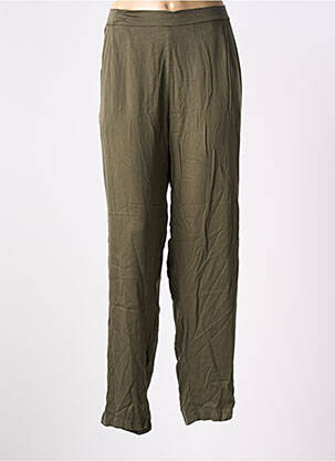 Pantalon drept țesătură poplin mărime normală verde PAUL BRIAL femeie