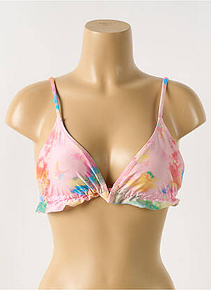 Sutien de costum de baie elasticitate top triunghiuri roz SANS MARQUE femeie