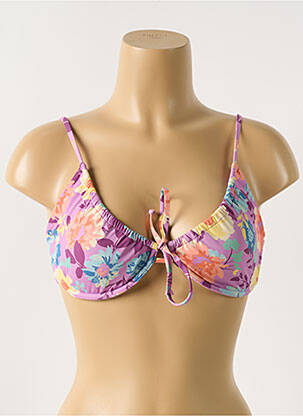 Sutien de costum de baie elasticitate sutien balconet cu decolteu înalt violet SANS MARQUE femeie