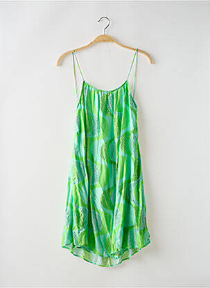 Rochie scurtă guler rotund bretele subțiri verde SUNDRESS femeie