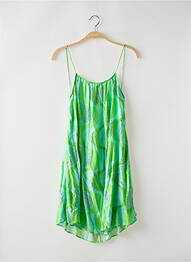 Rochie scurtă guler rotund bretele subțiri verde SUNDRESS femme