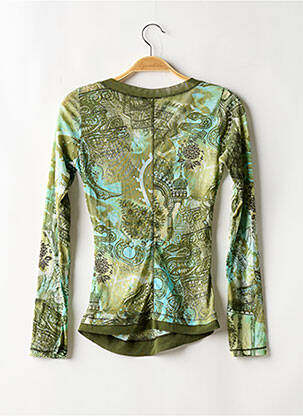 Top imprimeu fantezie mâneci lungi verde ICI ET MAINTENANT femeie