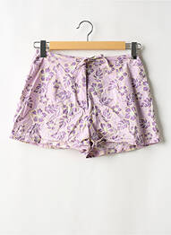 Șort talie cu cleme talie înaltă violet SANS MARQUE femme