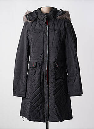 Parka finisaj interior blană sintetică cu glugă negru VIRGINIE & MOI femeie