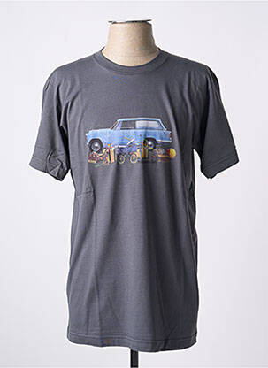 Tricou croială dreaptă mâneci scurte gri MA LOCOMOTION bărbat