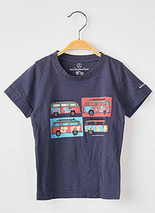 Tricou croială dreaptă mâneci scurte albastru închis MA LOCOMOTION băiat