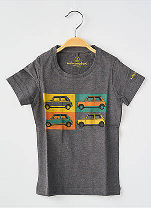 Tricou croială dreaptă mâneci scurte gri MA LOCOMOTION băiat