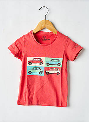 Tricou serigrafie flockată mâneci scurte roșu MA LOCOMOTION băiat