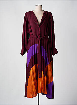 Rochie lungă mâneci lungi mâneci lungi violet MAT FASHION femeie