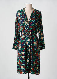 Rochie midi imprimeu fantezie mâneci lungi verde NICE THINGS femme