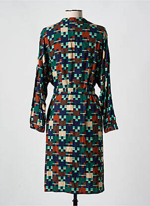 Rochie midi imprimeu fantezie mâneci lungi verde NICE THINGS femeie